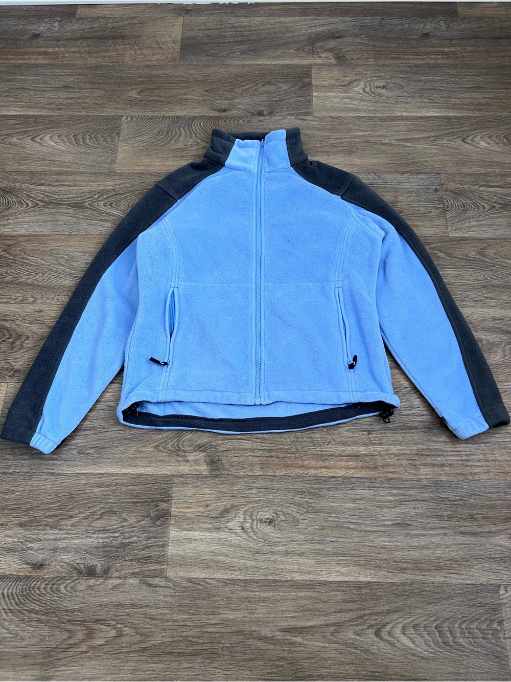 Columbia Sky Blue and Charcoal Fleece Turtleneck Sweater/A649